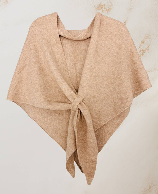 Cashmere-Blend Knit Triangle Shawl