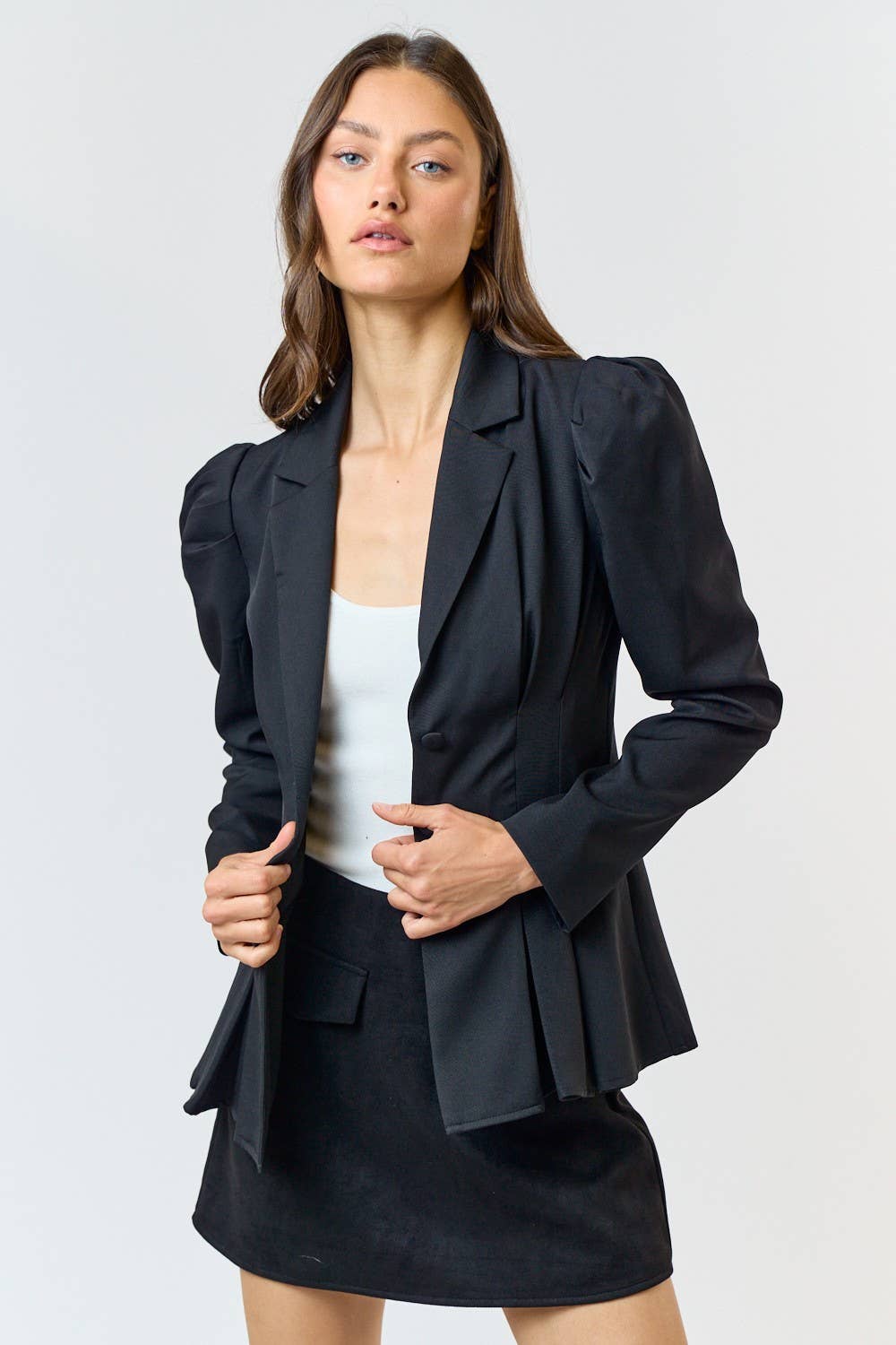 Statement Shoulder Tailored Blazer Jacket